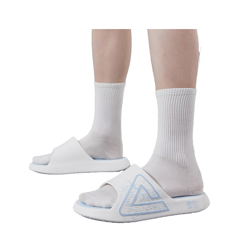 PEAK State Pole Classic Drag Slides - Egret Island Summer Edition, Slip-Resistant & Cushioned Unisex White Blue 
