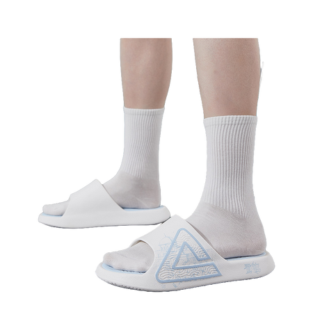 PEAK State Pole Classic Drag Slides - Egret Island Summer Edition, Slip-Resistant & Cushioned Unisex White Blue 