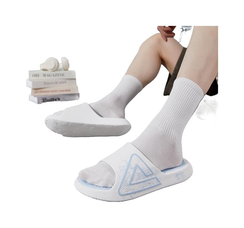 PEAK State Pole Classic Drag Slides - Egret Island Summer Edition, Slip-Resistant & Cushioned Unisex White Blue 