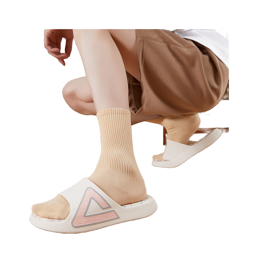 PEAK State Pole Classic Drag Slides - Milk Coffee Colorway, Silent & Slip-Resistant Unisex Canvas White Powder 