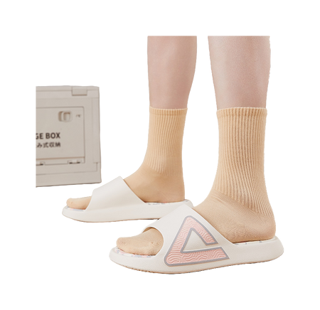 PEAK State Pole Classic Drag Slides - Milk Coffee Colorway, Silent & Slip-Resistant Unisex Canvas White Powder 
