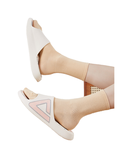 PEAK State Pole Classic Drag Slides - Milk Coffee Colorway, Silent & Slip-Resistant Unisex Canvas White Powder 