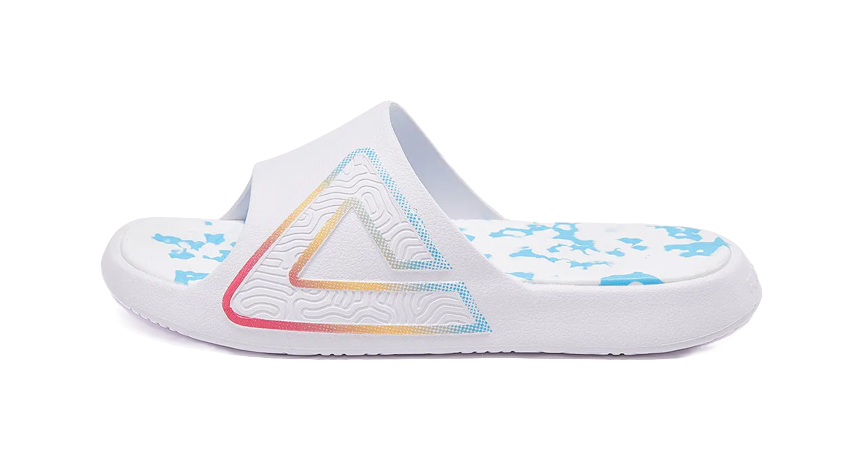 PEAK State Pole Classic Drag Slip Resistant Abrasion Resistant Cushioning Slide Slippers Unisex White Blue 