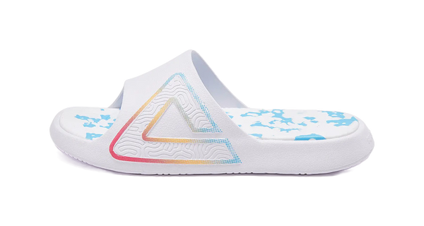 PEAK State Pole Classic Drag Slip Resistant Abrasion Resistant Cushioning Slide Slippers Unisex White Blue 