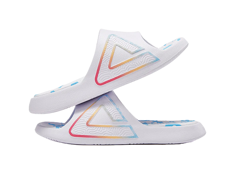 PEAK State Pole Classic Drag Slip Resistant Abrasion Resistant Cushioning Slide Slippers Unisex White Blue 