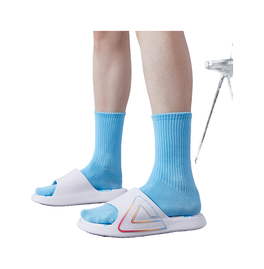 PEAK State Pole Classic Drag Slip Resistant Abrasion Resistant Cushioning Slide Slippers Unisex White Blue 