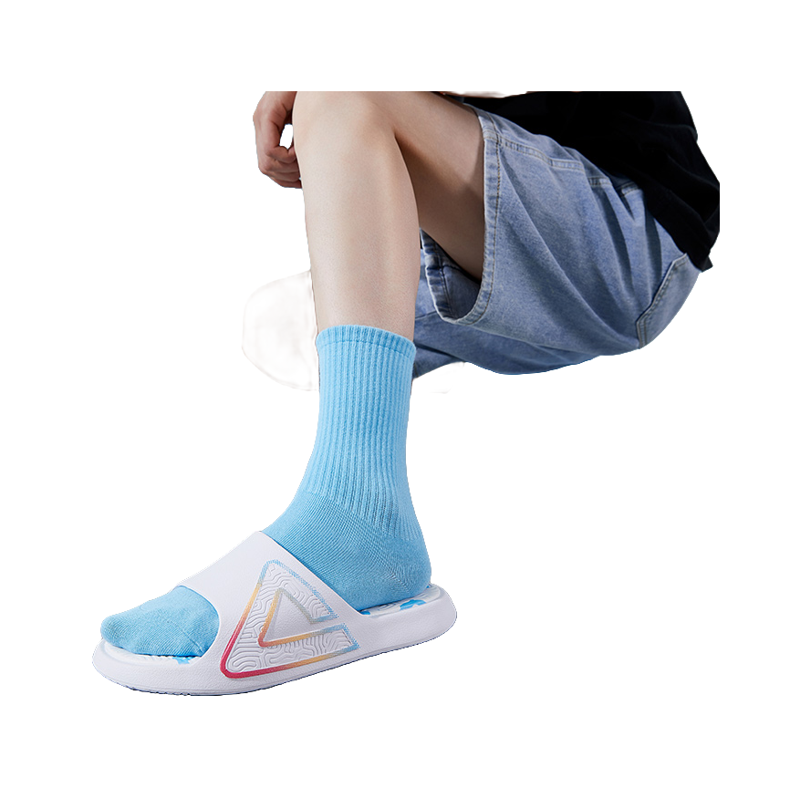 PEAK State Pole Classic Drag Slip Resistant Abrasion Resistant Cushioning Slide Slippers Unisex White Blue 