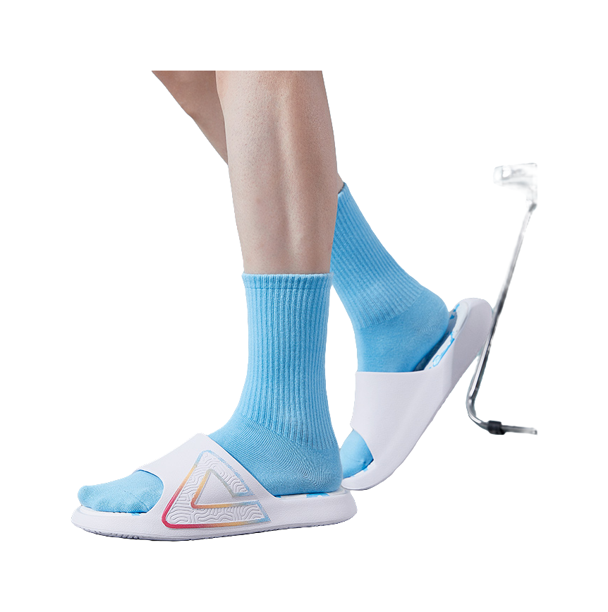 PEAK State Pole Classic Drag Slip Resistant Abrasion Resistant Cushioning Slide Slippers Unisex White Blue 