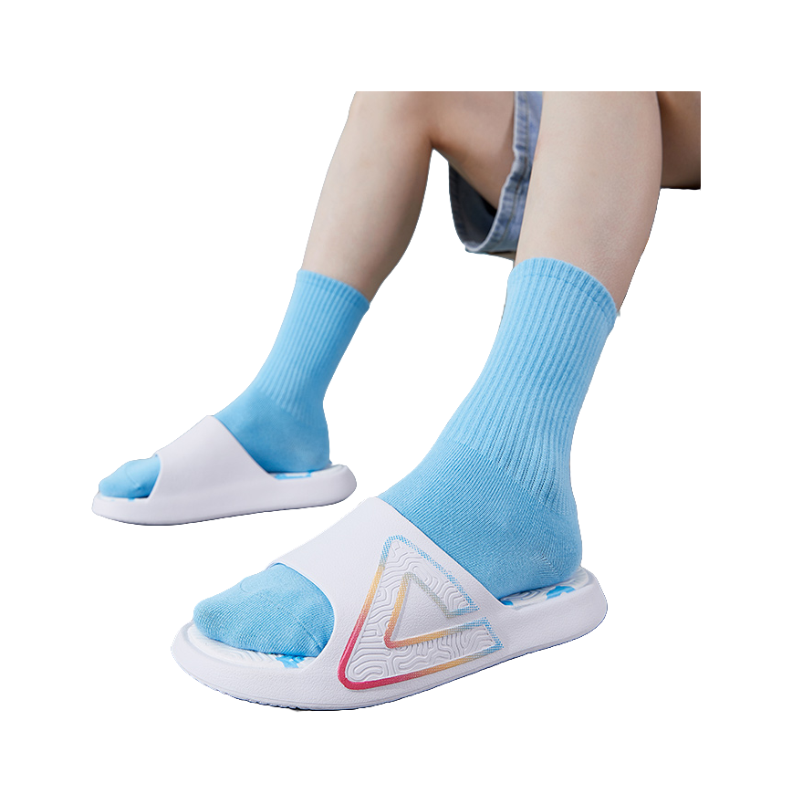 PEAK State Pole Classic Drag Slip Resistant Abrasion Resistant Cushioning Slide Slippers Unisex White Blue 