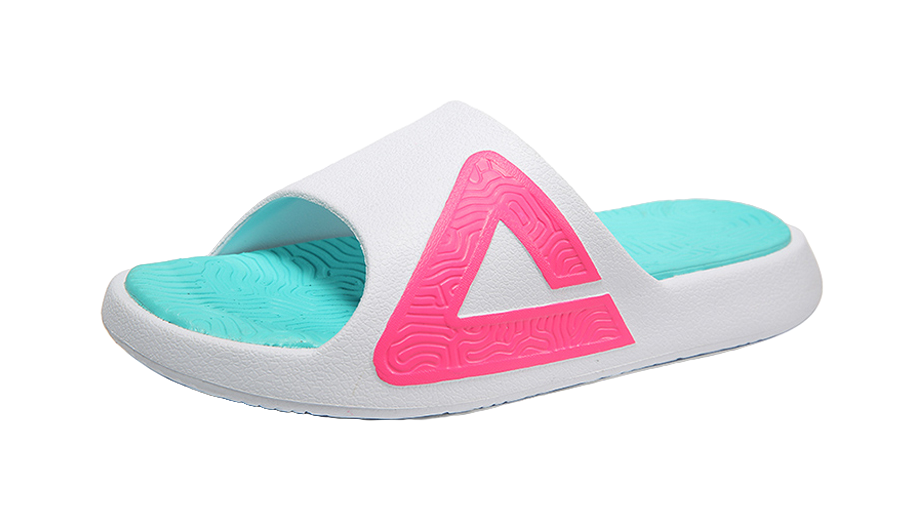 PEAK State Pole Foam Sole EVA Slip Resistant Slide Slippers Unisex White Rose Red 
