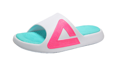 PEAK State Pole Foam Sole EVA Slip Resistant Slide Slippers Unisex White Rose Red 