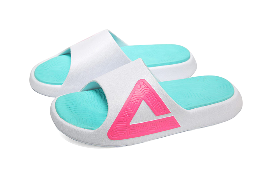 PEAK State Pole Foam Sole EVA Slip Resistant Slide Slippers Unisex White Rose Red 