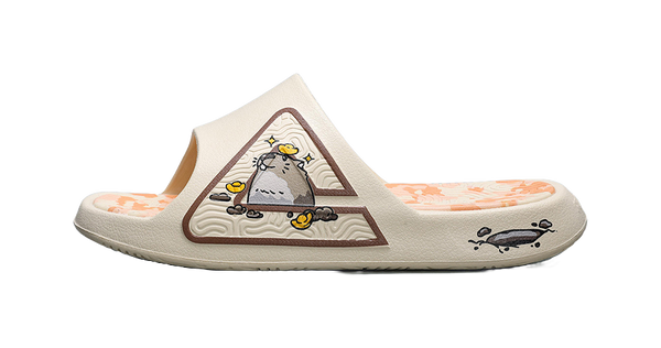 PEAK State Pole Guochuang Slippers EVA Quiet Slip Resistant Cushioning Slide Slippers Unisex Khaki Orange 