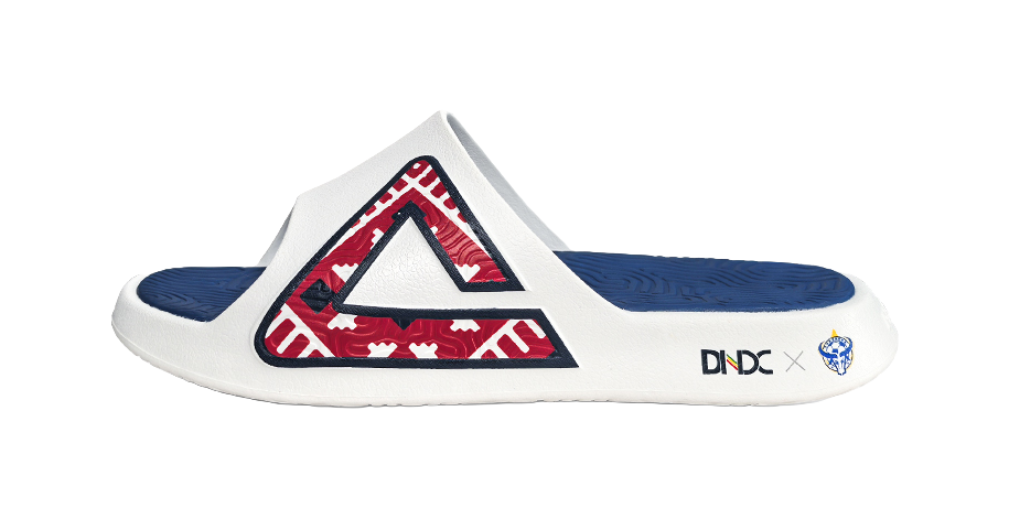 PEAK State Pole Leather Patchwork Slip Resistant Abrasion Resistant Cushioning Slide Slippers Men's White Blue Red 