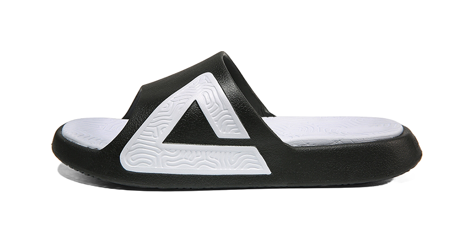 PEAK State Pole Rubber Slide Slippers Men's Black White 