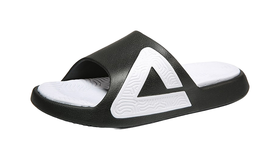 PEAK State Pole Rubber Slide Slippers Men's Black White 