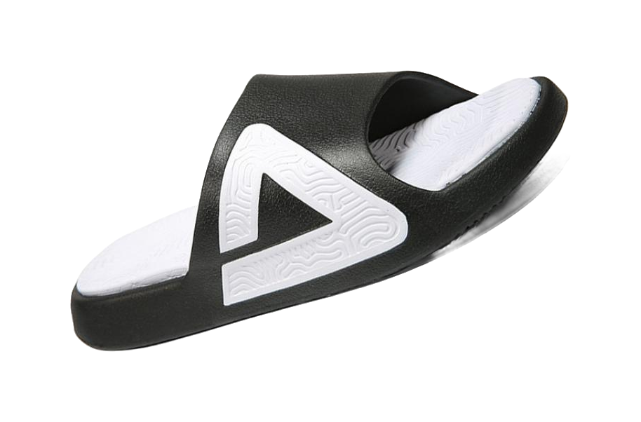 PEAK State Pole Rubber Slide Slippers Men's Black White 