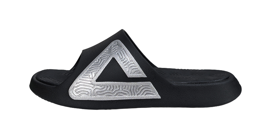 PEAK State Pole Slip-Resistant Abrasion-Resistant Cushioning Slide Slippers Unisex Black Silver 