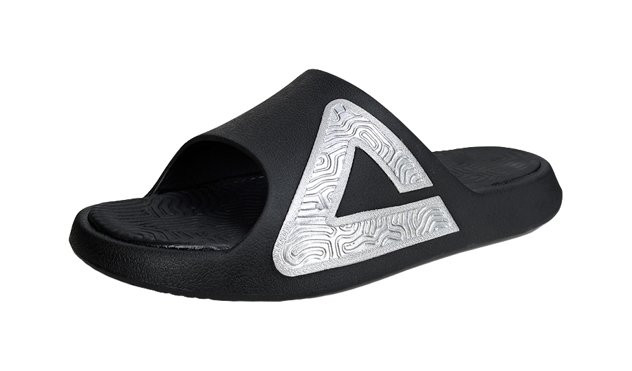 PEAK State Pole Slip-Resistant Abrasion-Resistant Cushioning Slide Slippers Unisex Black Silver 