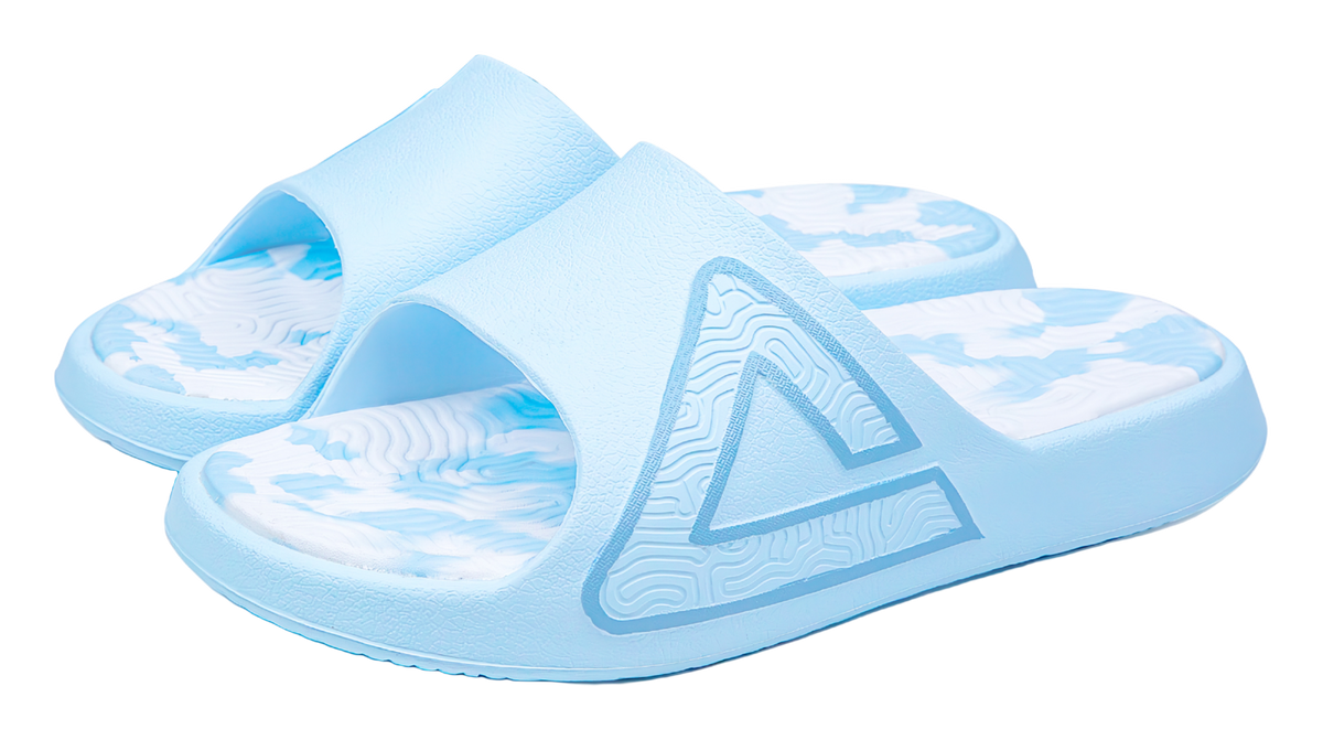PEAK Tai Ji 1.0 Unisex Slides - EVA Rubber Sole, Silent & Slip-Resistant Unisex Sky Blue 