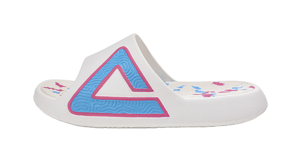 PEAK Tai Ji1.0 Abrasion Resistant Cushioning Slide Slippers Men's White Pink Blue 