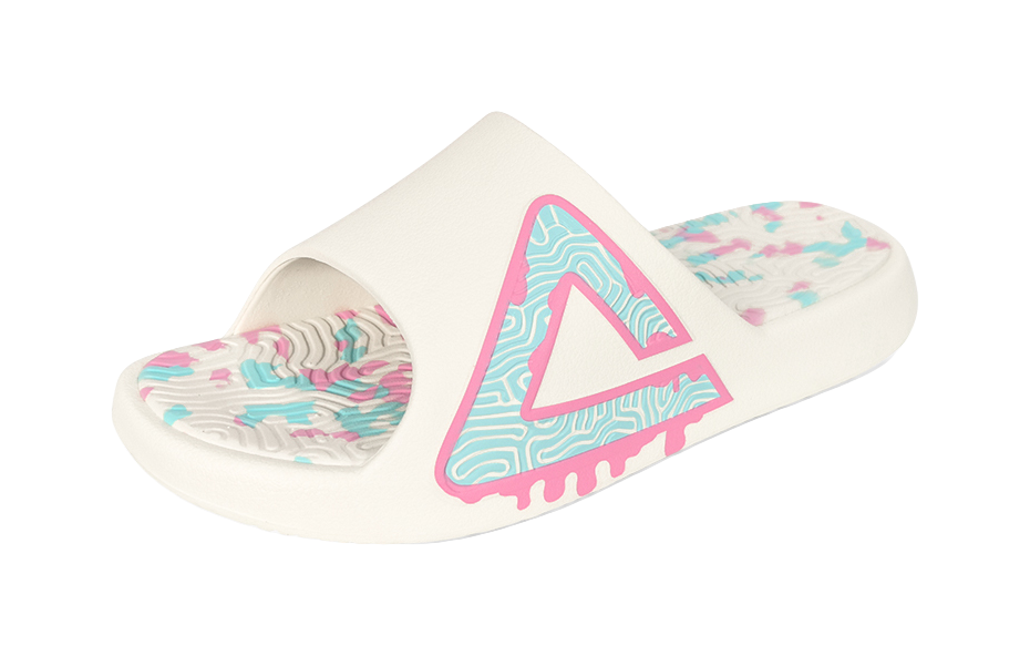 PEAK Tai Ji1.0 Abrasion Resistant Cushioning Slide Slippers Unisex Canvas White Blue 