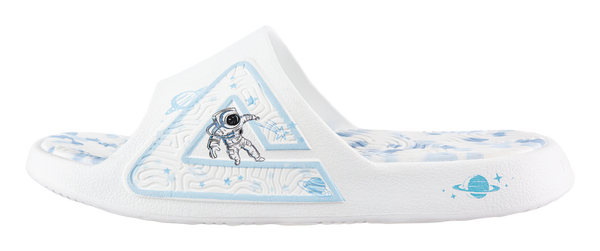 PEAK Tai Ji1.0 Cushioning Slip Resistant Abrasion Resistant Odor Resistant Quiet Slide Slippers Unisex White Blue 