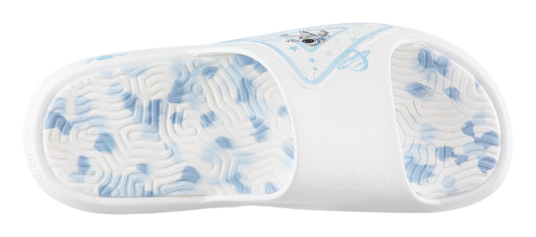 PEAK Tai Ji1.0 Cushioning Slip Resistant Abrasion Resistant Odor Resistant Quiet Slide Slippers Unisex White Blue 