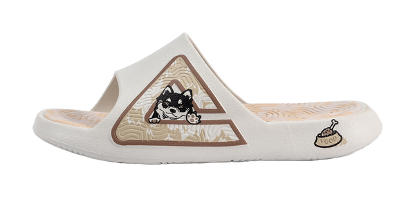 PEAK Tai Ji1.0 Cushioning Slip Resistant Abrasion Resistant Odor Resistant Quiet Slide Slippers Unisex White Brown 