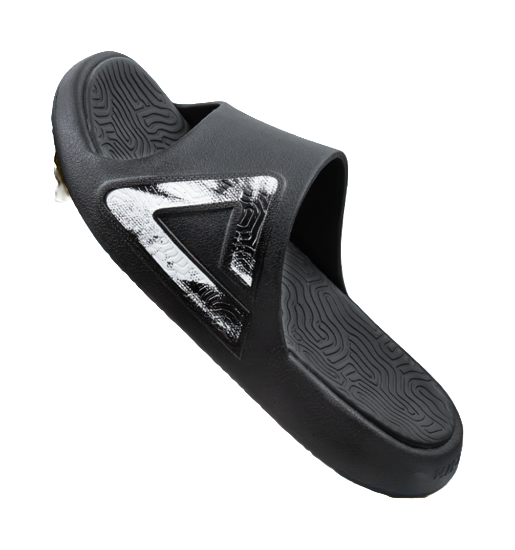 PEAK Tai Ji1.0 Cushioning Slip Resistant Abrasion Resistant Quiet Slide Slippers Unisex Black Gray 