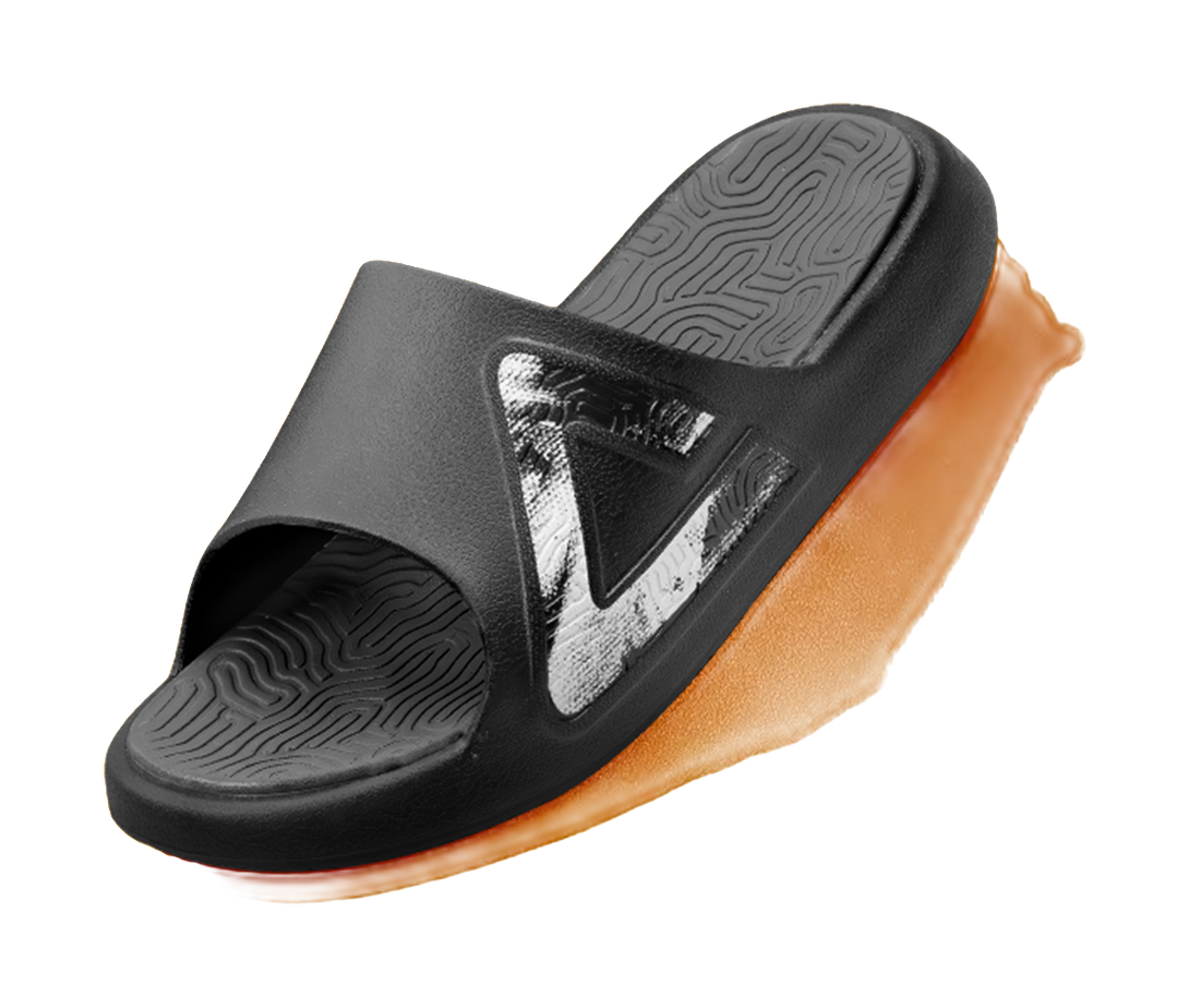 PEAK Tai Ji1.0 Cushioning Slip Resistant Abrasion Resistant Quiet Slide Slippers Unisex Black Gray 
