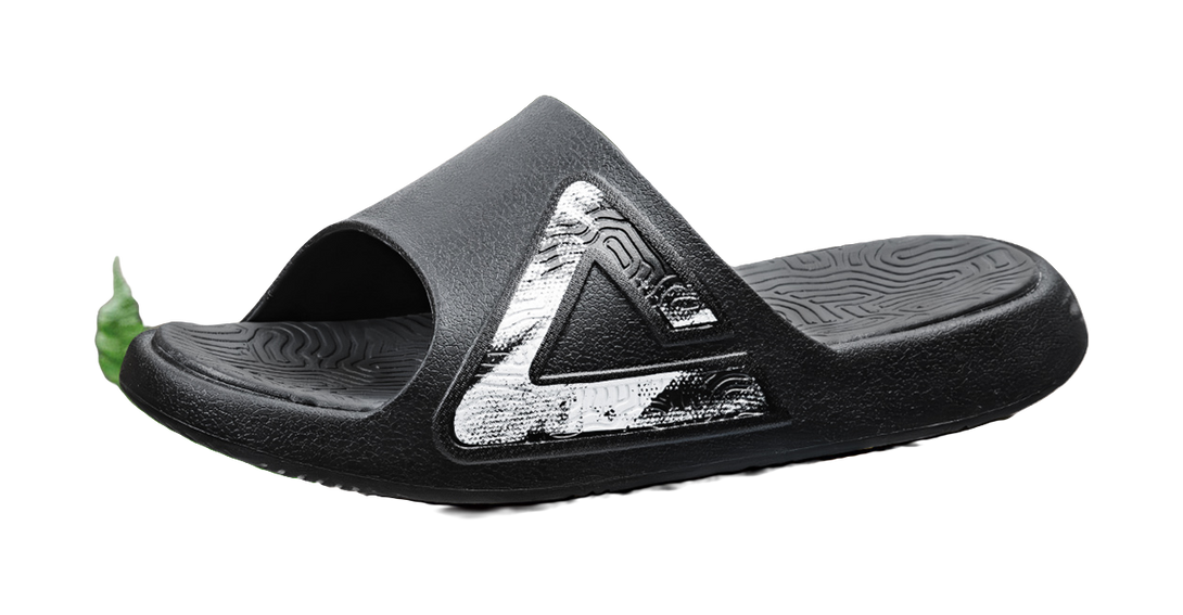 PEAK Tai Ji1.0 Cushioning Slip Resistant Abrasion Resistant Quiet Slide Slippers Unisex Black Gray 