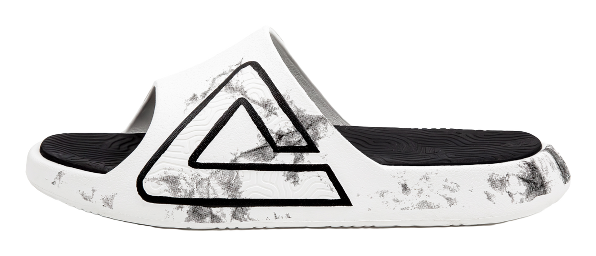 PEAK Tai Ji1.0 Cushioning Slip Resistant Abrasion Resistant Quiet Slide Slippers Unisex White Black 