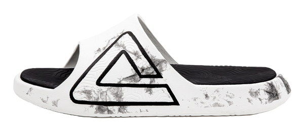 PEAK Tai Ji1.0 Cushioning Slip Resistant Abrasion Resistant Quiet Slide Slippers Unisex White Black 