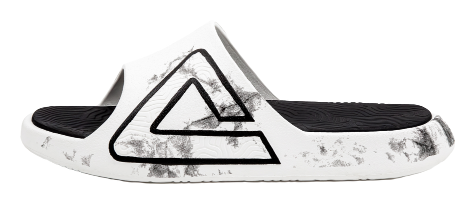 PEAK Tai Ji1.0 Cushioning Slip Resistant Abrasion Resistant Quiet Slide Slippers Unisex White Black 