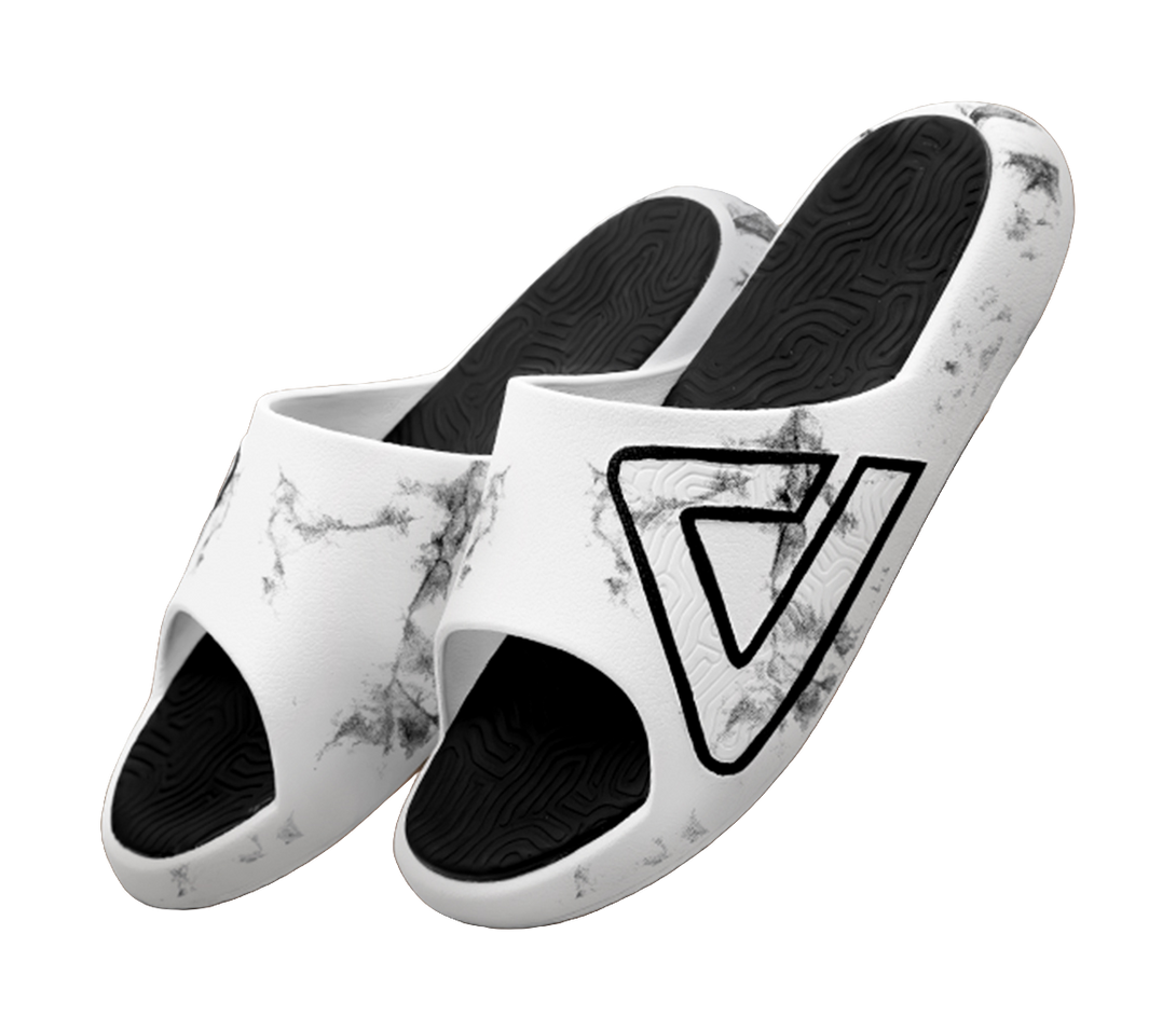 PEAK Tai Ji1.0 Cushioning Slip Resistant Abrasion Resistant Quiet Slide Slippers Unisex White Black 