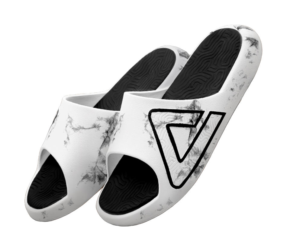 PEAK Tai Ji1.0 Cushioning Slip Resistant Abrasion Resistant Quiet Slide Slippers Unisex White Black 