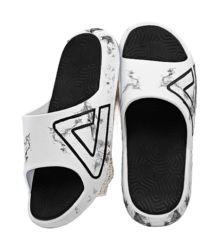 PEAK Tai Ji1.0 Cushioning Slip Resistant Abrasion Resistant Quiet Slide Slippers Unisex White Black 