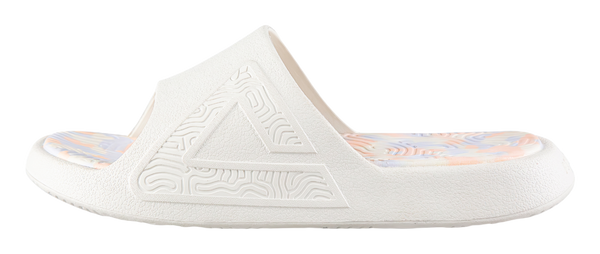 PEAK Tai Ji1.0 EVA Quiet Slip Resistant Slide Slippers Unisex Canvas White 