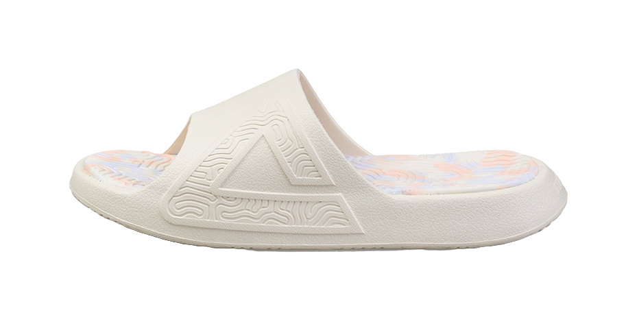 PEAK Tai Ji1.0 EVA Quiet Slip Resistant Slide Slippers Unisex Canvas White 