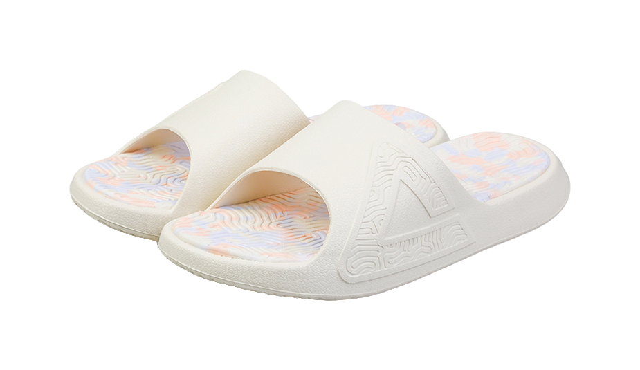 PEAK Tai Ji1.0 EVA Quiet Slip Resistant Slide Slippers Unisex Canvas White 