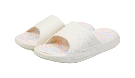 PEAK Tai Ji1.0 EVA Quiet Slip Resistant Slide Slippers Unisex Canvas White 