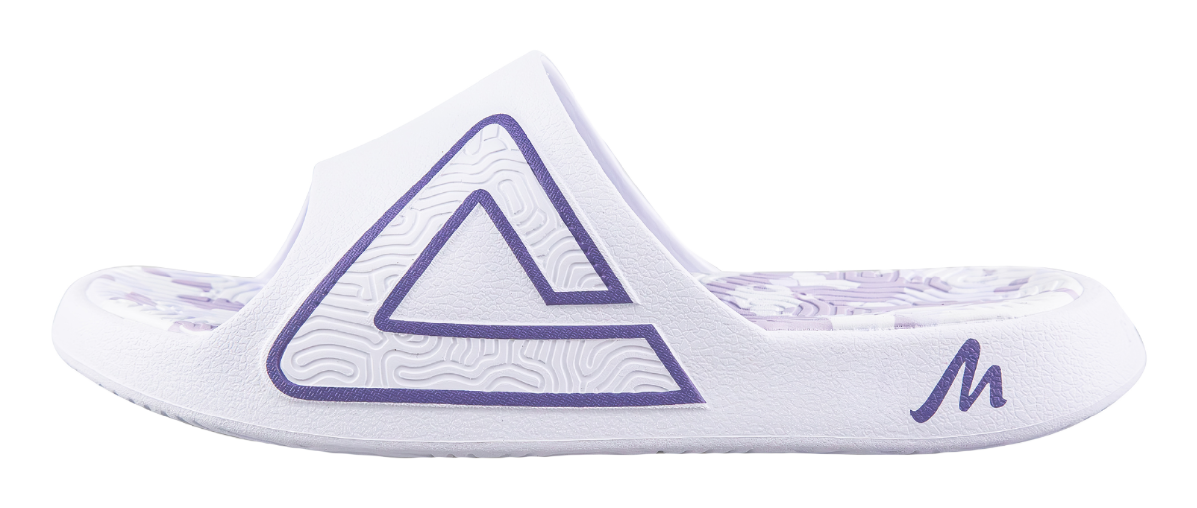 PEAK Tai Ji1.0 Odor Resistant, Abrasion Resistant Cushioning Slide Slippers Unisex White Purple 