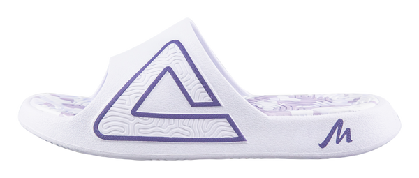 PEAK Tai Ji1.0 Odor Resistant, Abrasion Resistant Cushioning Slide Slippers Unisex White Purple 