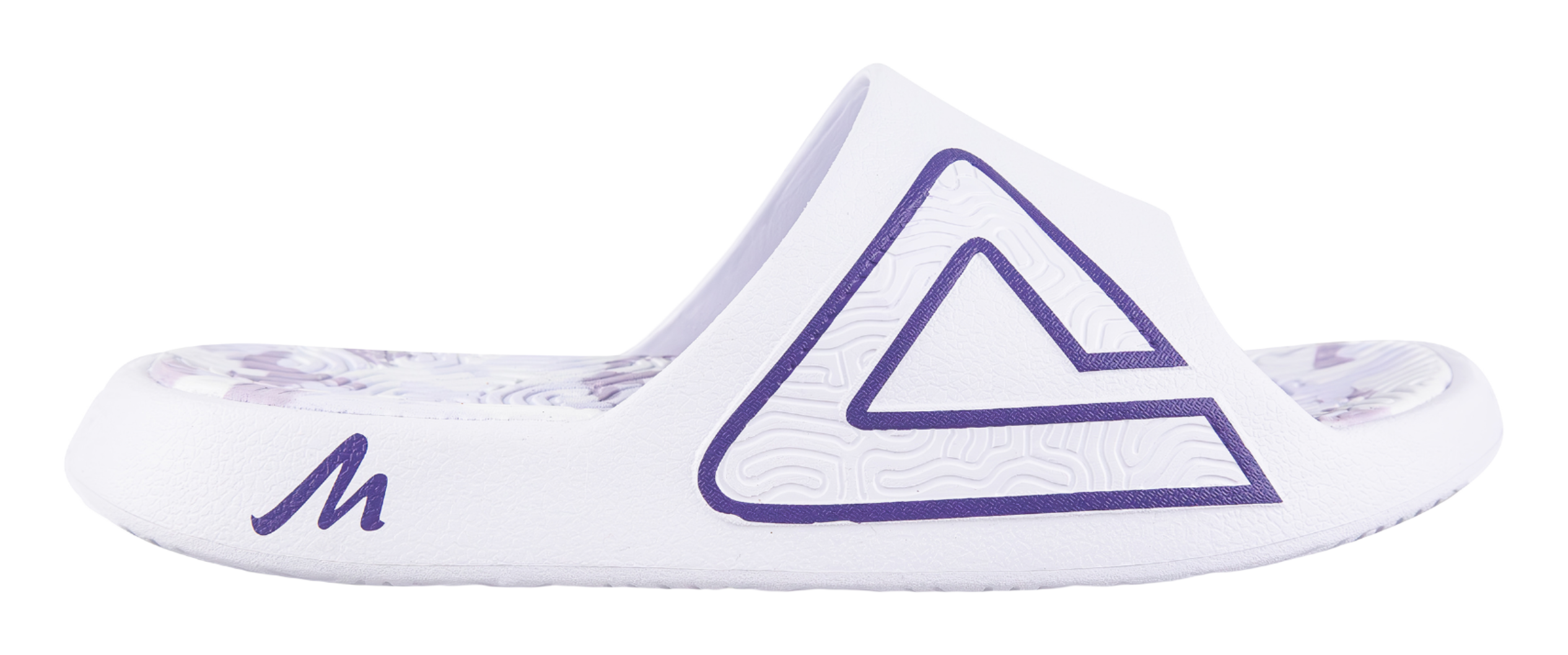 PEAK Tai Ji1.0 Odor Resistant, Abrasion Resistant Cushioning Slide Slippers Unisex White Purple 