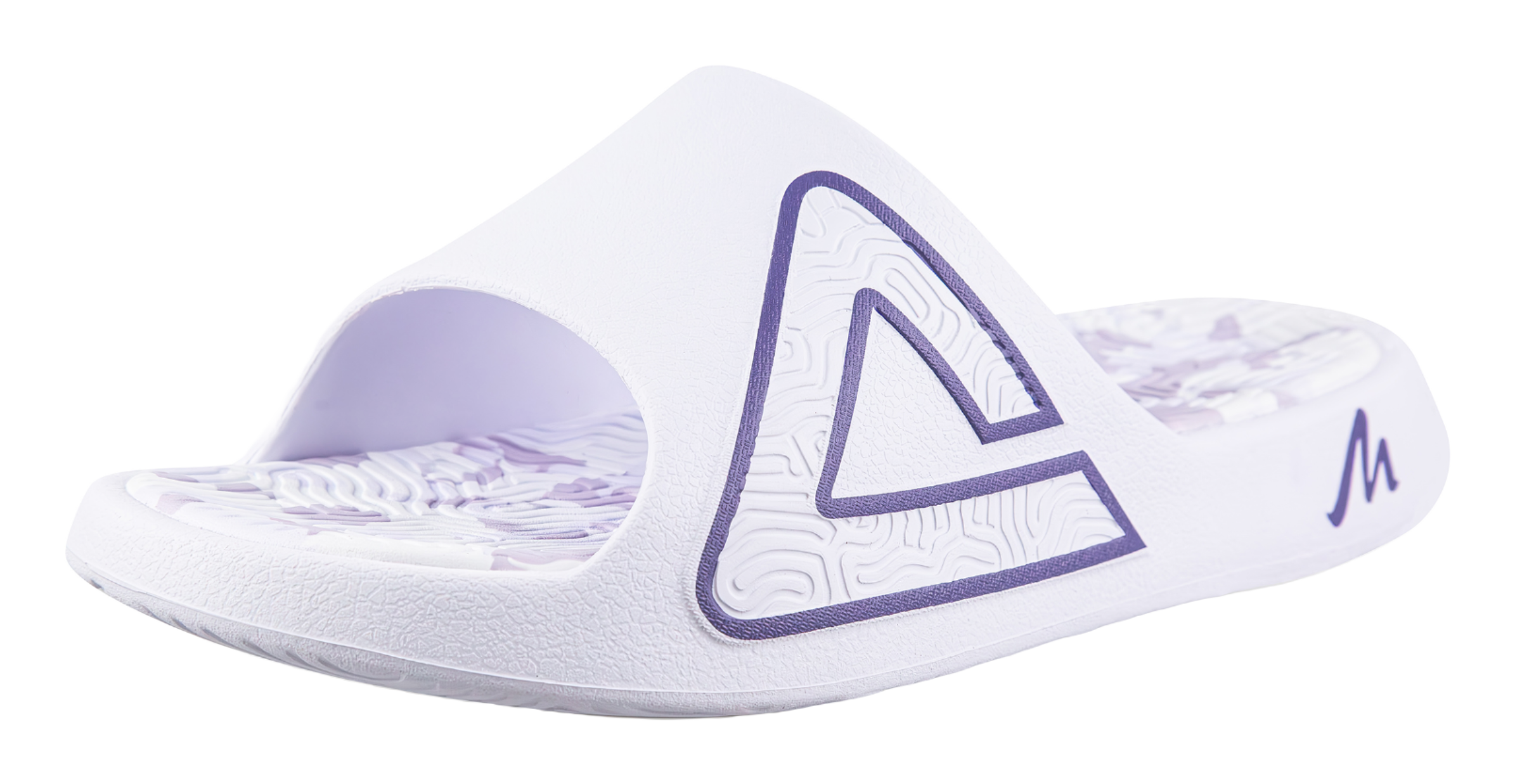 PEAK Tai Ji1.0 Odor Resistant, Abrasion Resistant Cushioning Slide Slippers Unisex White Purple 
