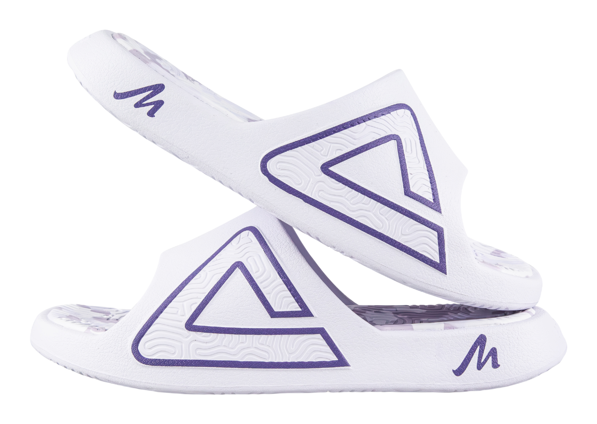 PEAK Tai Ji1.0 Odor Resistant, Abrasion Resistant Cushioning Slide Slippers Unisex White Purple 