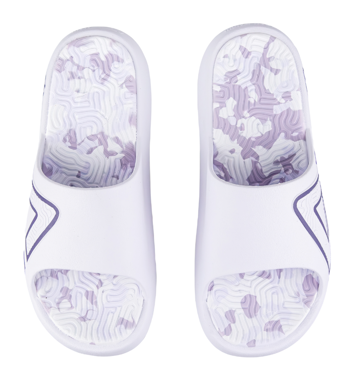 PEAK Tai Ji1.0 Odor Resistant, Abrasion Resistant Cushioning Slide Slippers Unisex White Purple 