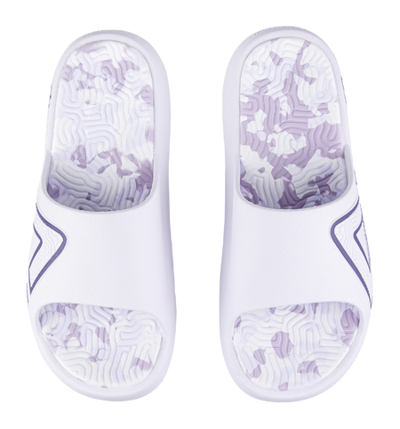 PEAK Tai Ji1.0 Odor Resistant, Abrasion Resistant Cushioning Slide Slippers Unisex White Purple 