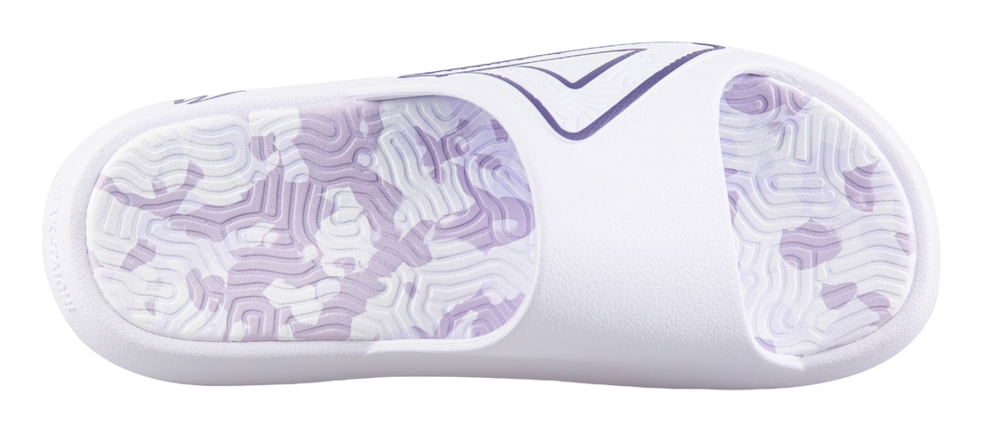 PEAK Tai Ji1.0 Odor Resistant, Abrasion Resistant Cushioning Slide Slippers Unisex White Purple 